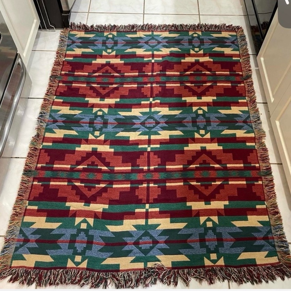 Geometric Aztec southwestern pattern rug, throw or wall hanging